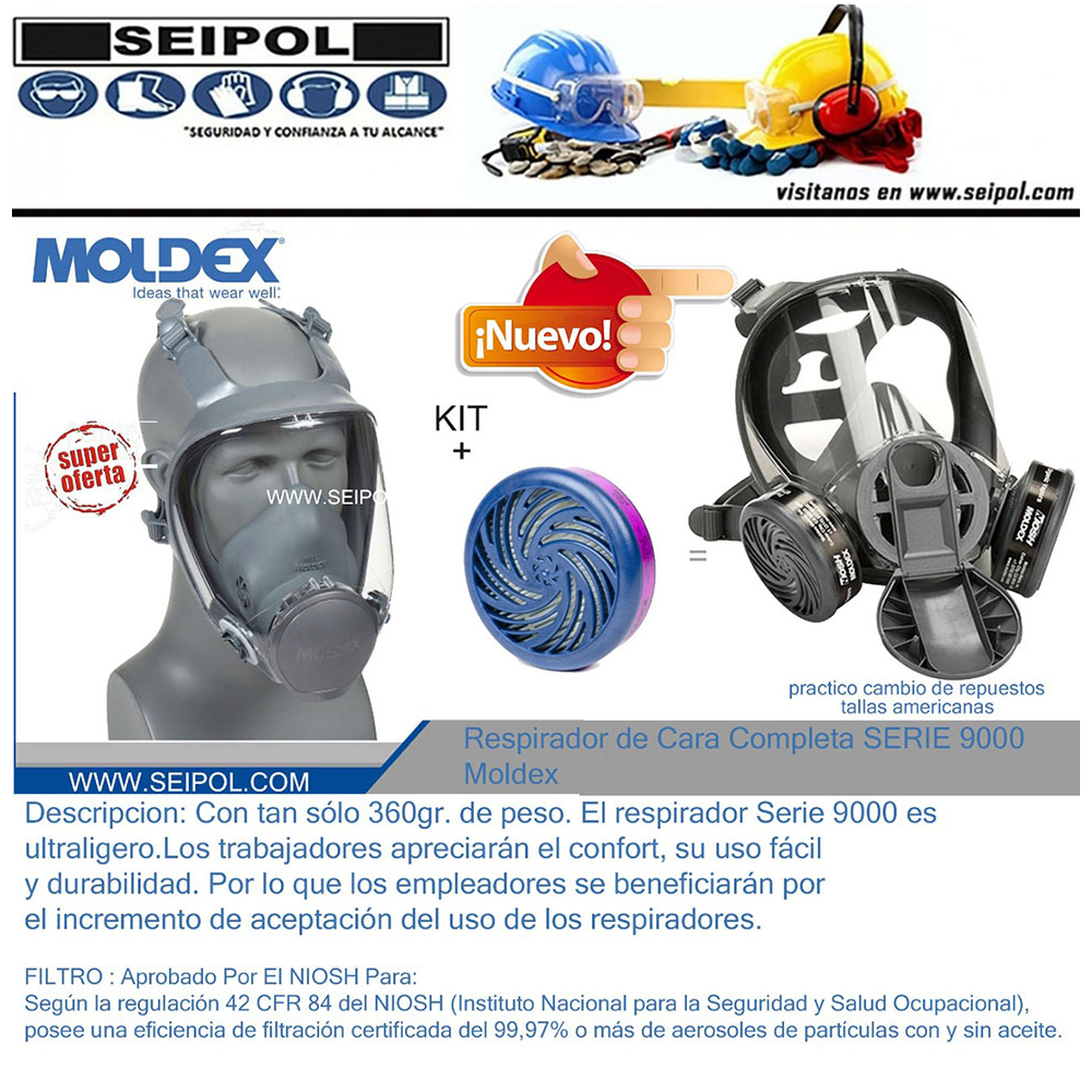 RESPIRADOR CARA COMPLETA MOLDEX 
