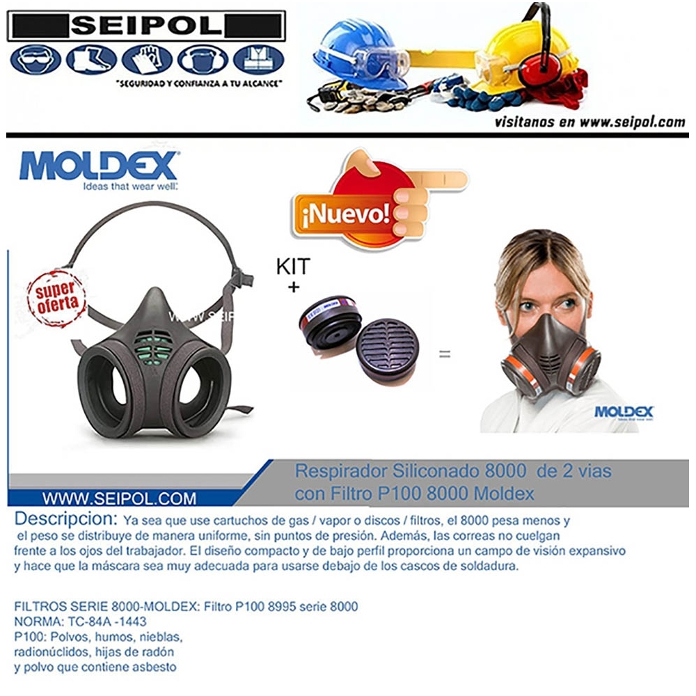 RESPIRADOR MOLDEX SERIE 8000